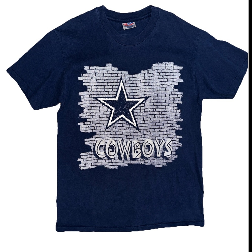 Vintage 90s Dallas Cowboys Single Stitch Shirt Graffiti Brick Medium